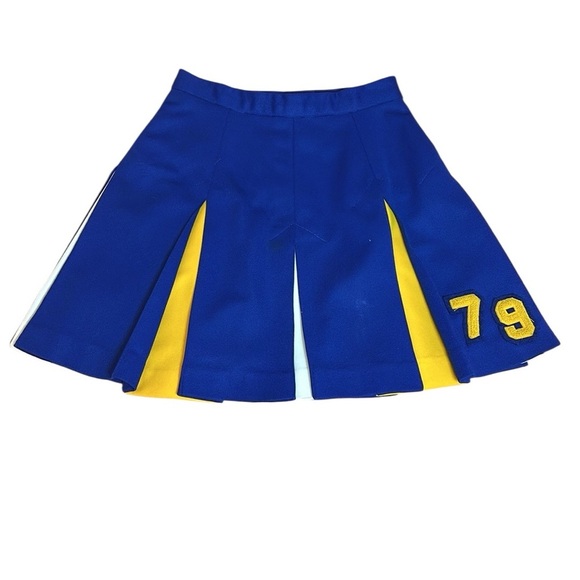 Vintage 1970s cheer skirt Yellow,Blue,White size approx XS - Picture 1 of 10